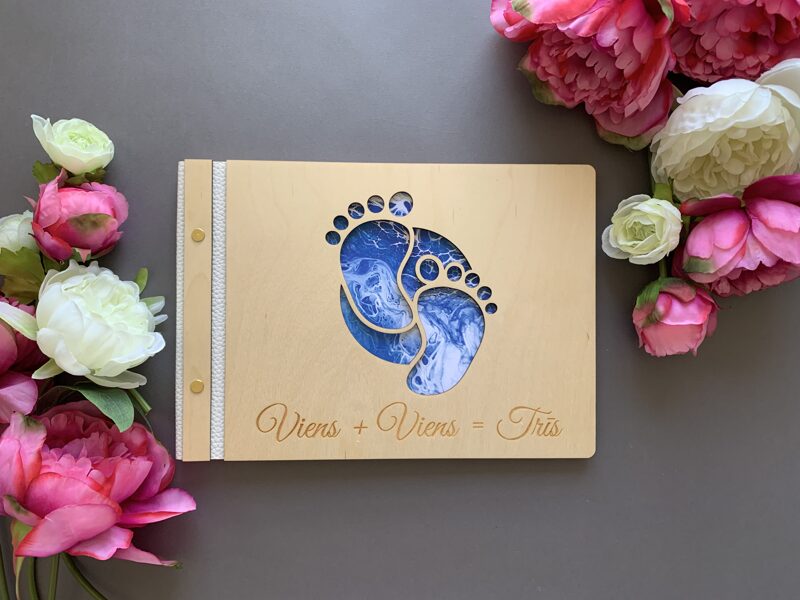 Gatavs foto albums, dizains Nr. 3 ar dekoratīvo joslu